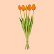 Tulpenstrauß – Orange – ‘Real Touch’ Kunsttulpen – 5 Stiele – 43 cm