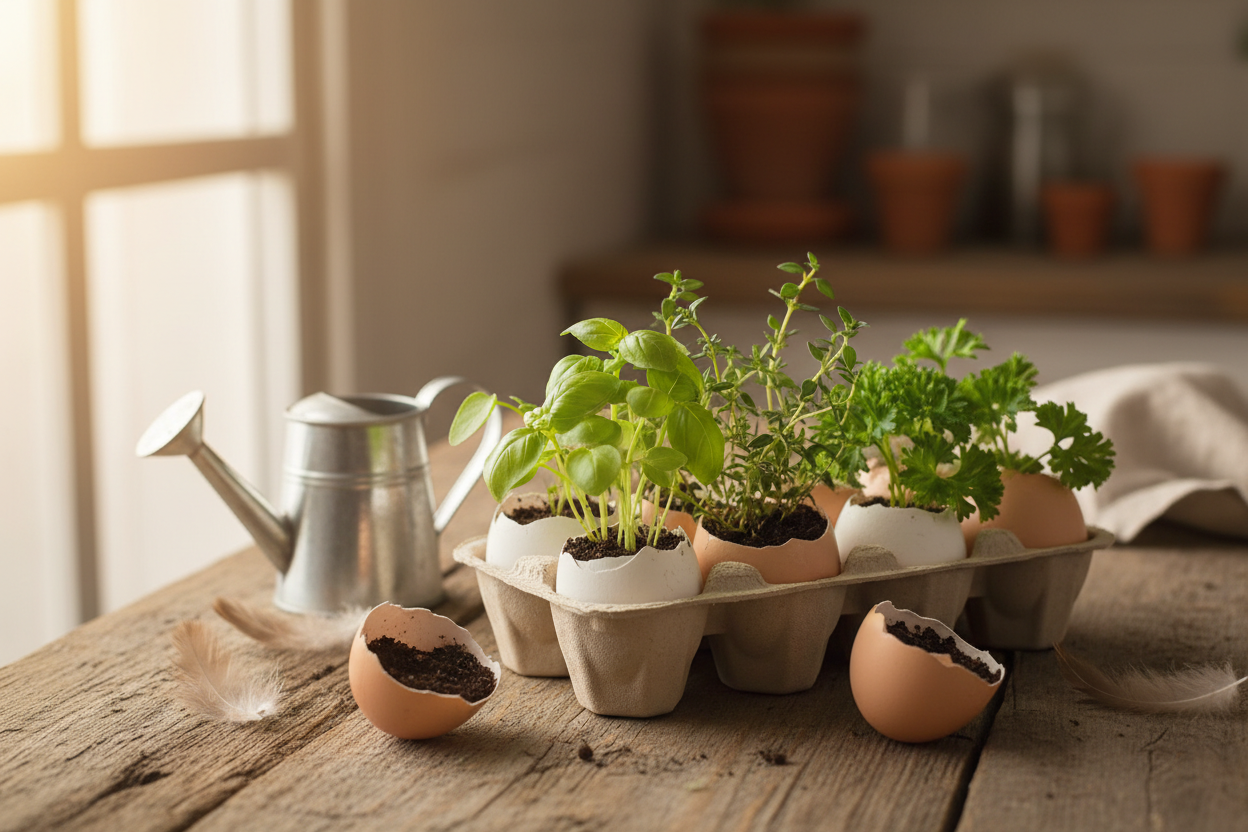 Mini Garden in an Eggshell. Simple and Sustainable.