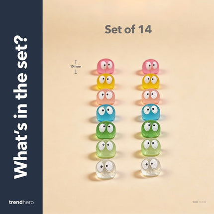 Minis - Set mit 14 - Miniaturfiguren - Glow in the dark - Multicolor - ↑ 1 cm
