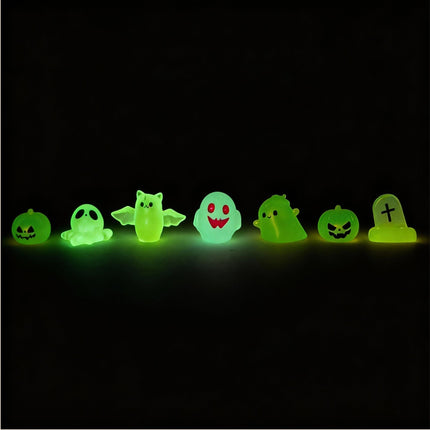 Spooky Squad - Decorative Miniature Figures - Halloween - Glow in the Dark - Set of 7 - ↑ 1–2 cm