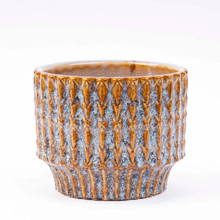 Echo Rustic - Pflanzentopf - Blau/braun - Ø 10 cm ↑ 9 cm