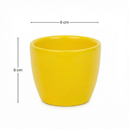 Lemon - Mini Pflanzentopf - Kugeltopf gelb - Ø 6 cm ↑ 6 cm