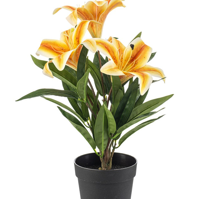 Lily in pot - Yellow/orange - Artificial plant - ↑ 33 cm