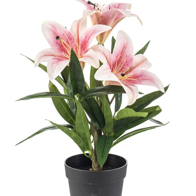 Lily in pot - Pink - Artificial plant - ↑ 33 cm