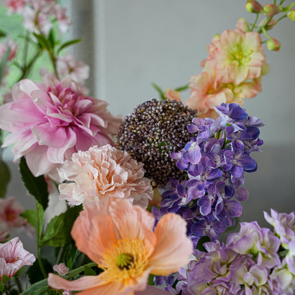 Artificial Flower Bouquet - Pastel Meadow Deluxe - Real Touch - 15 Stems - ↑ 100 cm