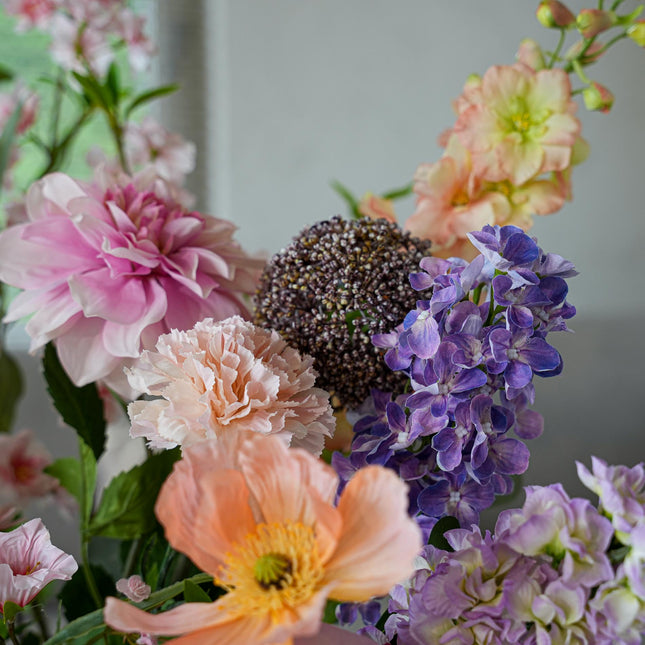 Artificial Flower Bouquet - Pastel Meadow Deluxe - Real Touch - 15 Stems - ↑ 100 cm
