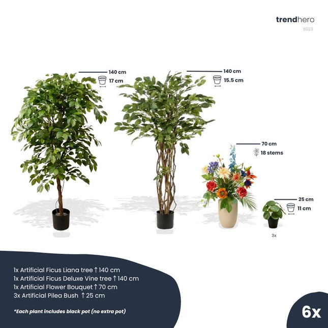 Spring deluxe set - 6pcs - Bundle product - Artificial plants