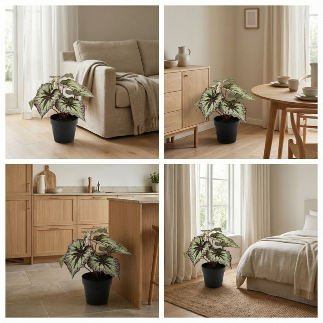 Begonie 26 cm – Kunstpflanze – UV-beständig – Innen & Außen