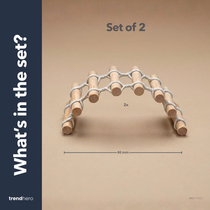 Brücke - Dekorative Mini-Brücke - Dunkelbraun - 8 cm lang