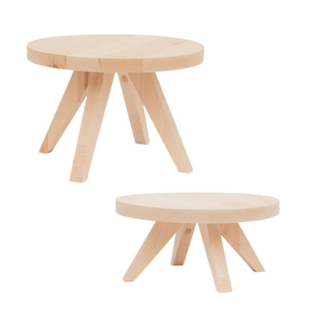 Tibbe - Holz Pflanzen- oder Terrariumständer - Set mit 2 - Pflanzentische - 12 & 17 cm