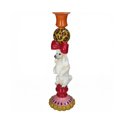 Kerzenhalter Hund aus Polyresin Ø10,5 ↑36 cm