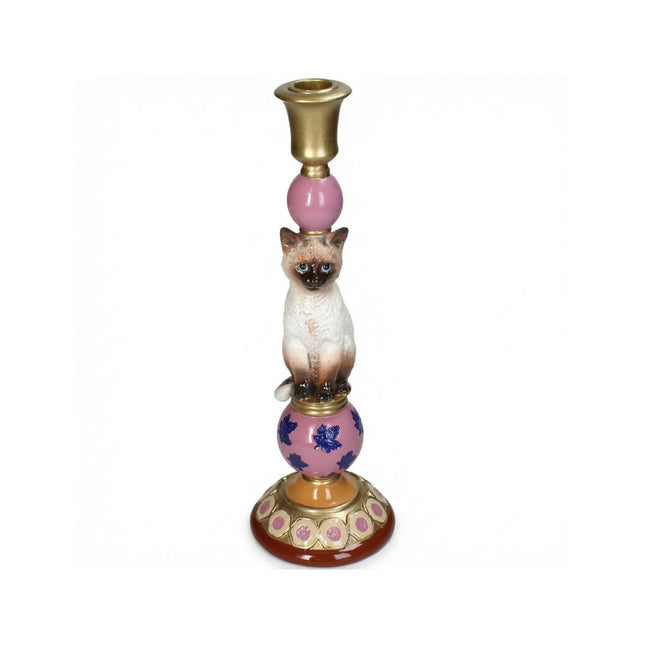 Kerzenhalter Katze Polyresin Multi Ø10.5 ↑31 cm