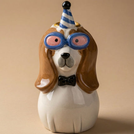 Kerzenhalter Hund Dolomit Multi  Ø7,3 ↑14,4cm