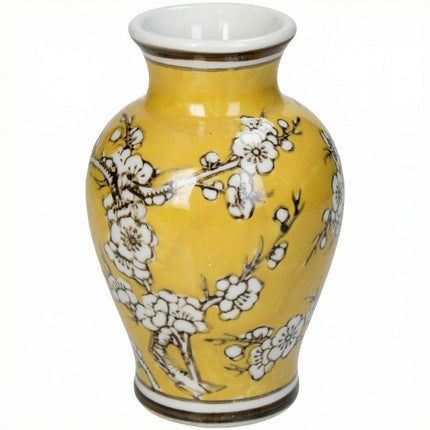 Porzellanvase - Gelb - Blumenvase - Ø 9,5 ↑ 15 cm
