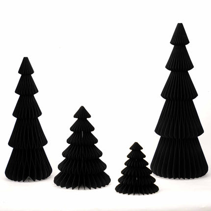 Paper tree black - Christmas set - 4pcs