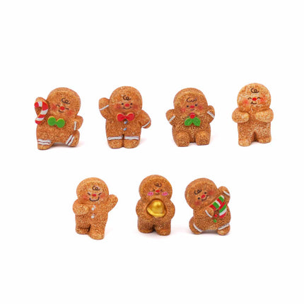 Gingerbread Crew - 7 Stück - Miniatur Figuren - 1-3 cm