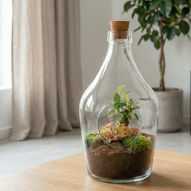 open terrarium bottle garden