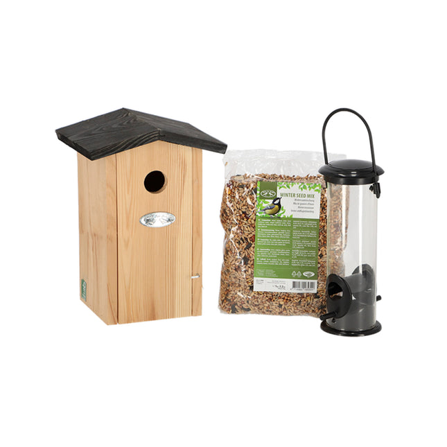 Blaumeisenpaket - Vogelhaus und Vogelfutter - Gartenaccessoires