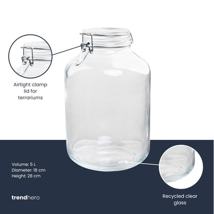 Terrarium bottle ‘Fido' - Closed weck jar - Ø 18 cm ↑ 28 cm