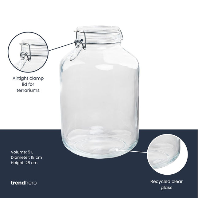 Terrarium bottle ‘Fido' - Closed weck jar - Ø 18 cm ↑ 28 cm