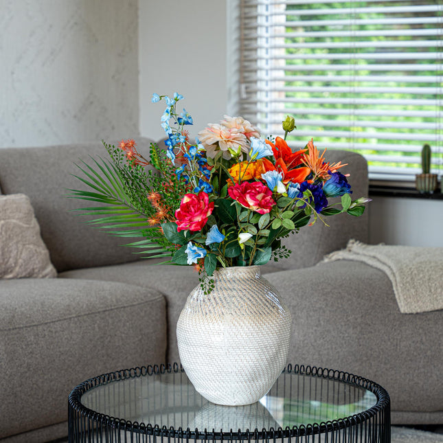 Artificial Flower Bouquet - Colorful Bloom Deluxe - Real Touch - 18 Stems - ↑ 70 cm