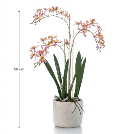 Renanthera Orchidee Rosa im Topf - 56 cm - Kunstpflanze