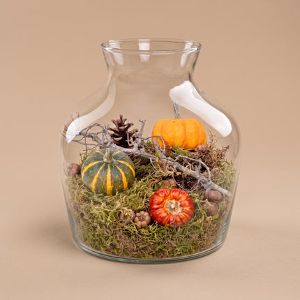 Herbst Terrarium Little Joe Ø 20cm ↑ 22cm Medium Deko 2 Kürbisse