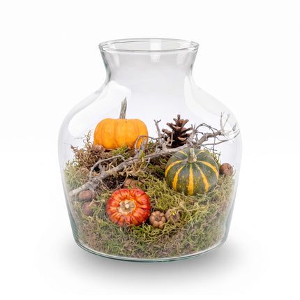 Herbst Terrarium Little Joe Ø 20cm ↑ 22cm Medium Deko 2 Kürbisse