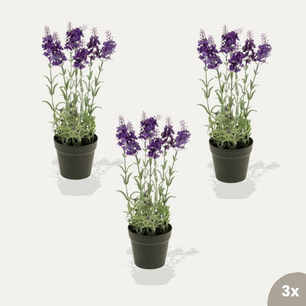 Lavendel 3er-Set - Kunstpflanzen - Bündel