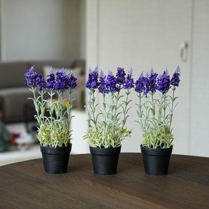 Lavendel 3er-Set - Kunstpflanzen - Bündel