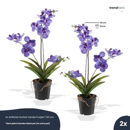 Orchidee Vanda lila 2er-Set - Bündelprodukt - Kunstpflanzen
