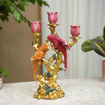 Kerzenhalter Vogel Rot & Orange Multi – 37,5 cm