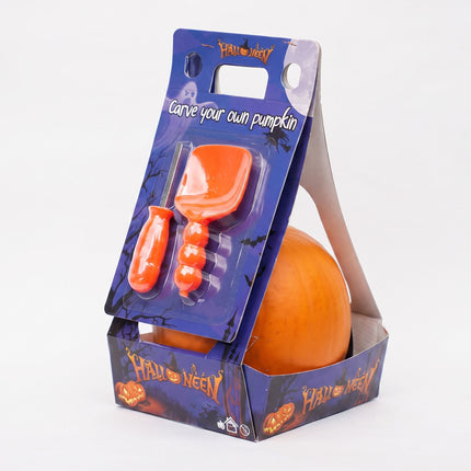Halloween Pumpkin Carving Kit - Real Pumpkin Included - Ø 15 cm