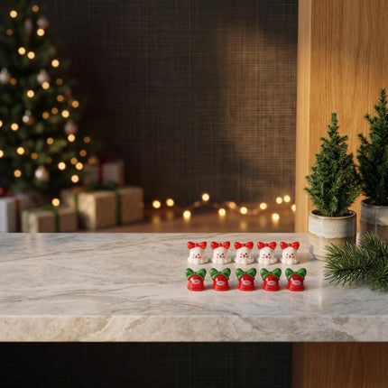 Mini Weihnachtsfiguren Set - 10 Stück - Miniaturfiguren ↔ 1 cm