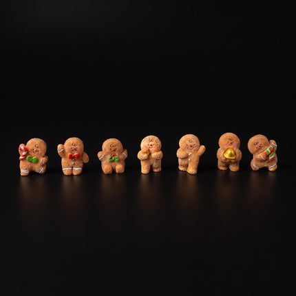 Gingerbread Crew - 7 Stück - Miniatur Figuren - 1-3 cm
