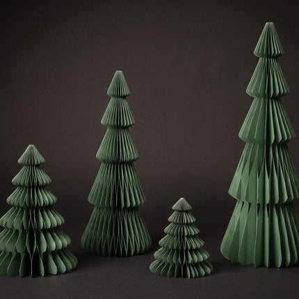 Paper tree green - Christmas set - 4pcs