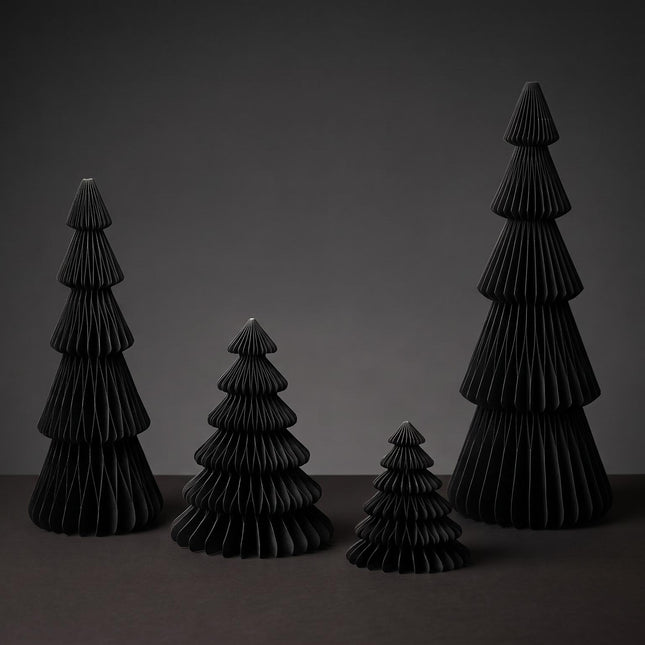 Paper tree black - Christmas set - 4pcs
