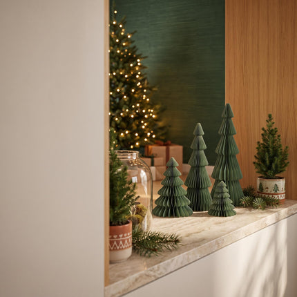 Paper tree - Foldable - Green - 25cm