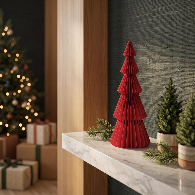 Paper tree - Foldable - Red - 50cm