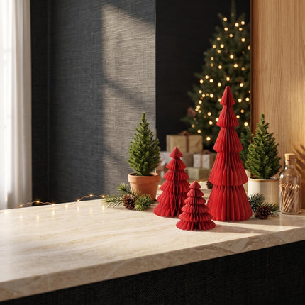 Paper tree - Foldable - Red - 50cm