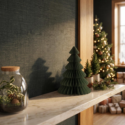 Paper tree green - Christmas set - 4pcs