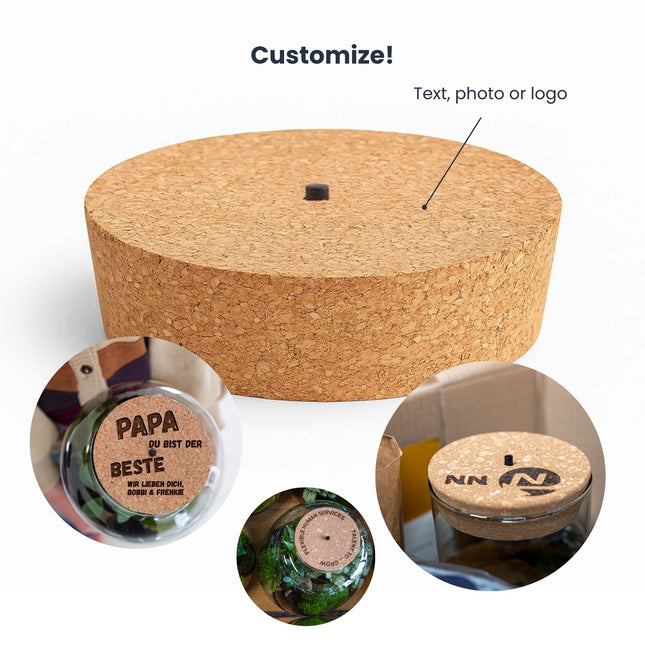 Cork with led - Terrarium cork with light - Customizable -  3 sizes available