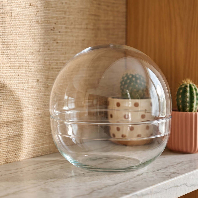 Terrarium Flasche Kugelglas 'Dome XL' – Zweiteiliges Rundglas – Geschlossenes Terrarium Ø 28 cm ↑ 28 cm
