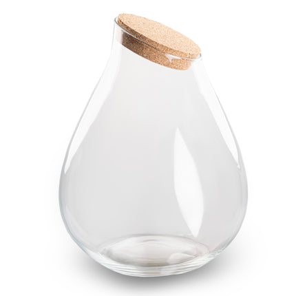 Terrarium Flasche ‘Drop XXL’ mit Korken - Geschlossenes Terrarium Ø 34 cm ↑ 43 cm cm