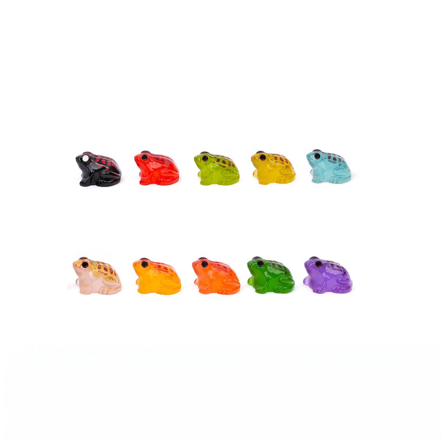 Tiny Tropical Frogs - 10 psc - Miniature figurines -1-3 cm