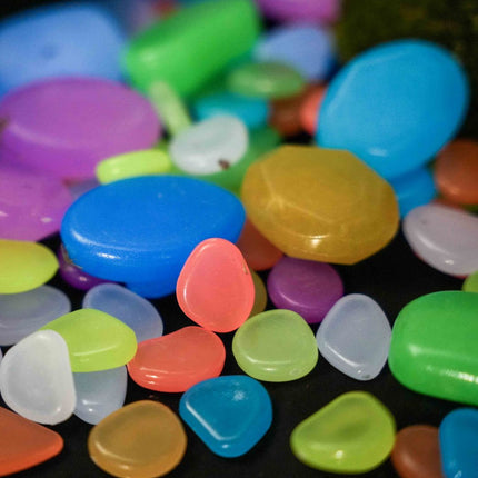 Glow Stones Mittel - Glow in the dark - Terrarium Dekoration - Aquarium Dekoration - Multicolor - 12 Stück - 3-5 cm