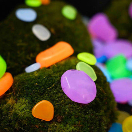 Glow Stones Mittel - Glow in the dark - Terrarium Dekoration - Aquarium Dekoration - Multicolor - 12 Stück - 3-5 cm