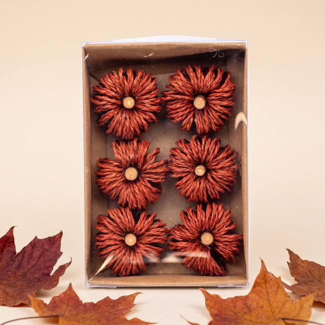 Decorative Pumpkins - Brown - Ø 4 cm - 6 pcs - Natural Material