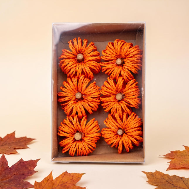 Deko Kürbisse - Orange - Ø 4 cm - 6 Stück - Naturmaterial