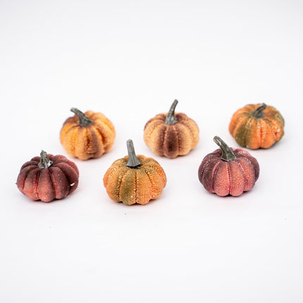 Kürbis Pepita 6 Stück - Ø 6 cm ↑ 6 cm - Schaumstoff